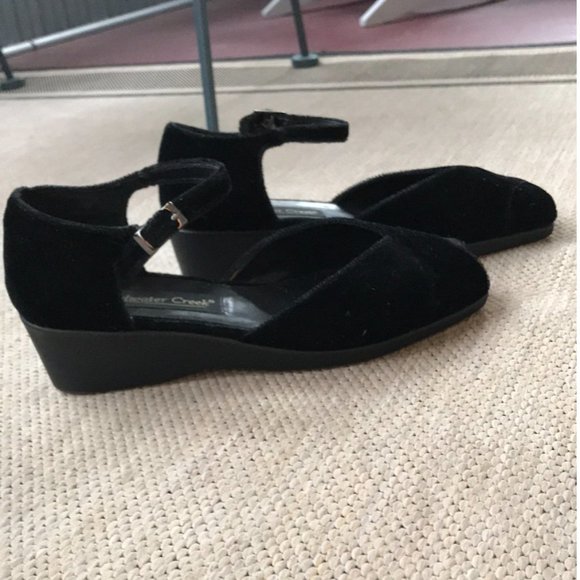 “Coldwater Creek” velvet peep toe wedges, almost new, 7.5 - Picture 5 of 11